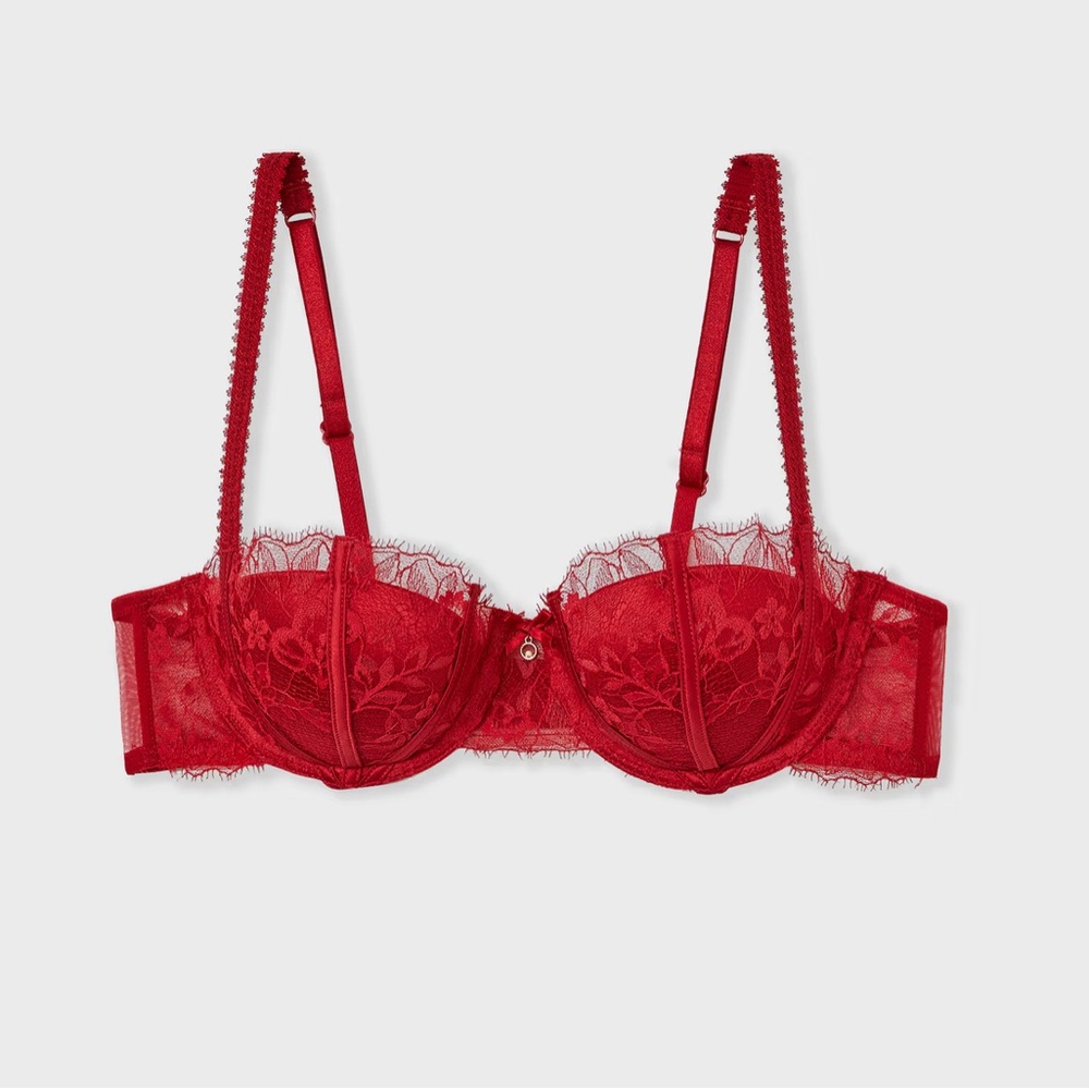 J’Etam Push-Up Balconette Bra In Tulle And Satin